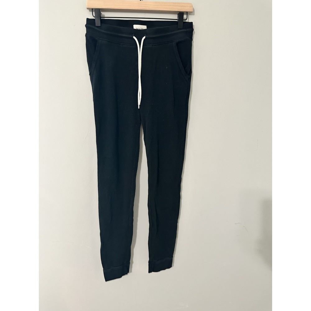Mate the Label Organic Cotton Thermals Women's Black Jogger Pants - Picture 2 of 7